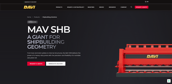 DAVI 造船向け可変軸ベンディングロール MAV SHB